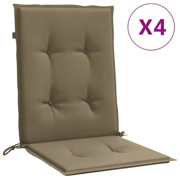 vidaXL Stolsdynor lågt ryggstöd 4 st melerad taupe 100x50x4 cm tyg