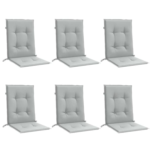 vidaXL stolehynder med lav ryg 6 stk. 100x50x4 cm stof lysegrå