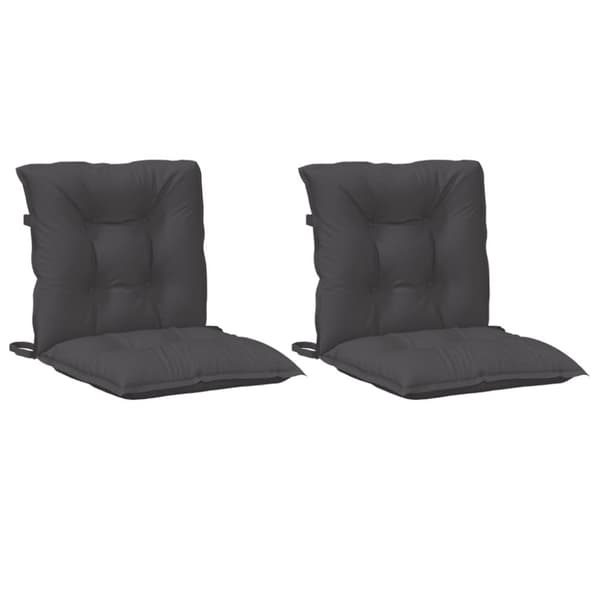 vidaXL stolehynder med lav ryg 2 stk. 100x50x7 cm stof antracitgrå