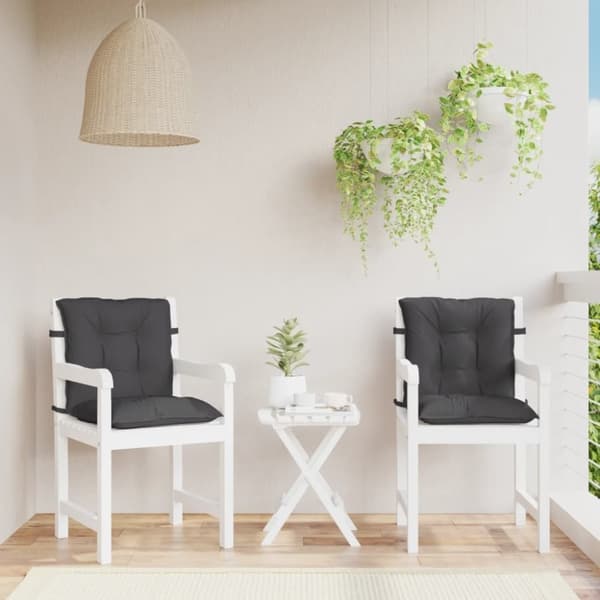vidaXL stolehynder med lav ryg 2 stk. 100x50x7 cm stof antracitgrå