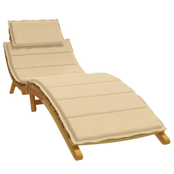 vidaXL hynde til liggestol 186x58x3 cm stof meleret beige