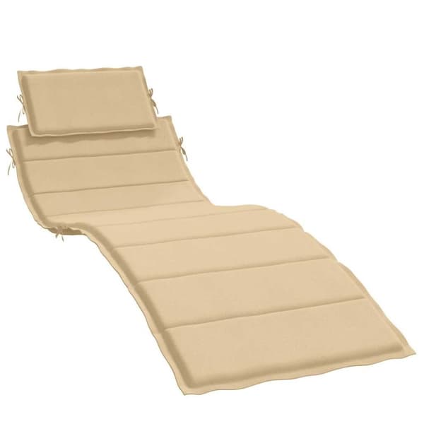 vidaXL hynde til liggestol 186x58x3 cm stof meleret beige