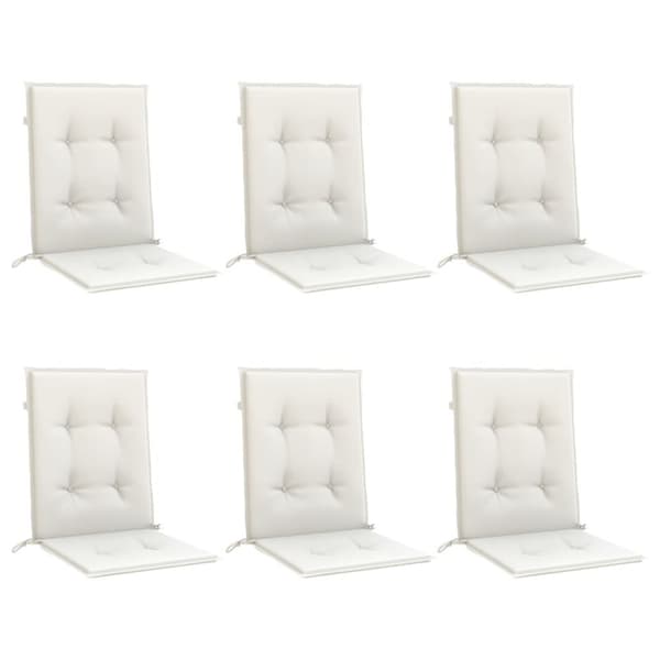 vidaXL stolehynder med lav ryg 6 stk. 100x50x4 cm stof cremefarvet