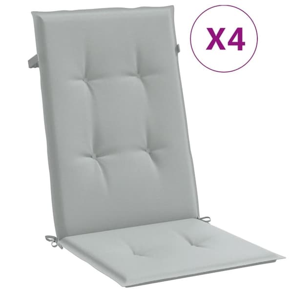 vidaXL stolehynder med høj ryg 4 stk. 120x50x4 cm stof lysegrå