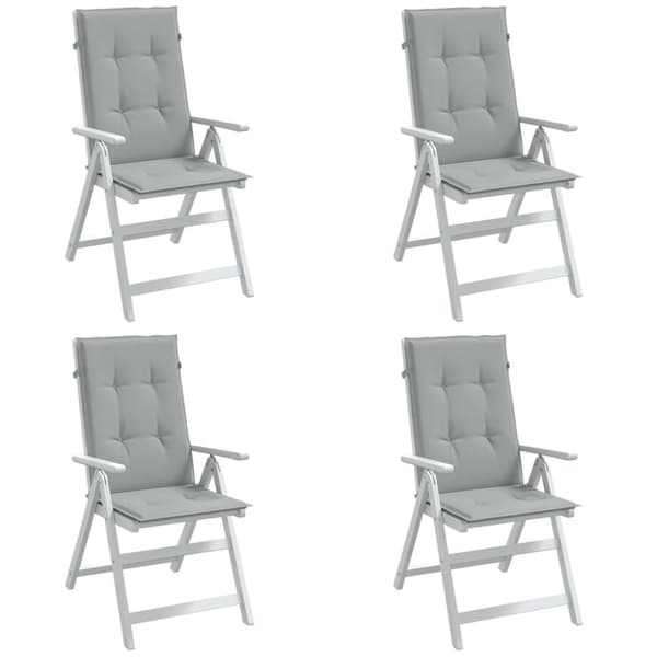 vidaXL stolehynder med høj ryg 4 stk. 120x50x4 cm stof lysegrå