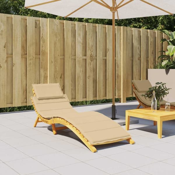 vidaXL Solsängsdyna melerad beige 186x58x3 cm tyg