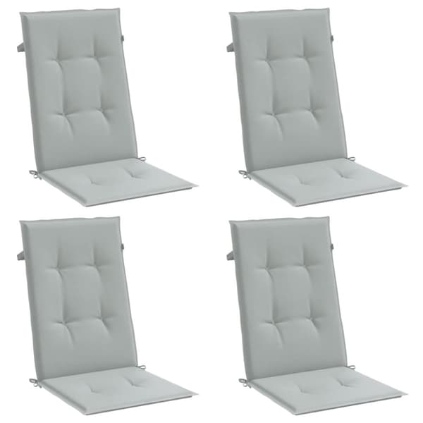 vidaXL Stolsdynor högt ryggstöd 4 st melerad ljusgrå 120x50x4 cm tyg
