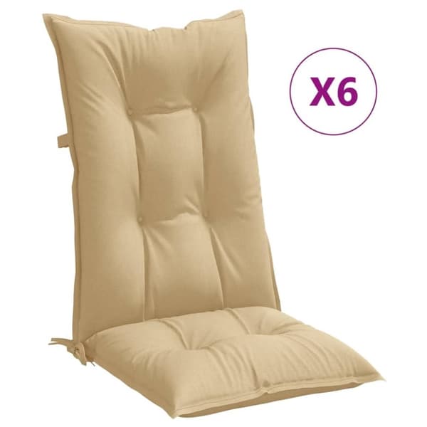 vidaXL stolehynder med høj ryg 6 stk. 120x50x7 cm stof antracitgrå