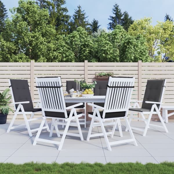 vidaXL Stolsdynor högt ryggstöd 6 st melerad antracit 120x50x4 cm tyg