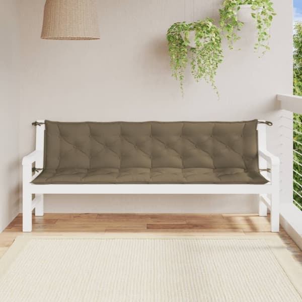 vidaXL hynder til havebænk 2 stk. 200x50x7 cm stof meleret gråbrun