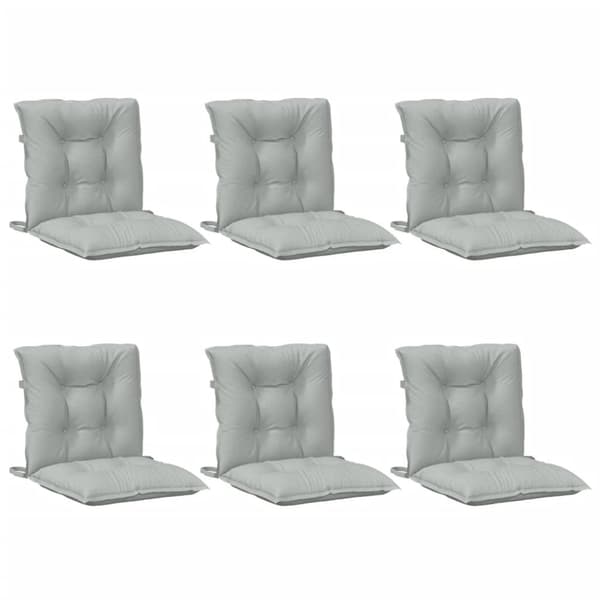 vidaXL stolehynder med lav ryg 6 stk. 100x50x7 cm stof lysegrå