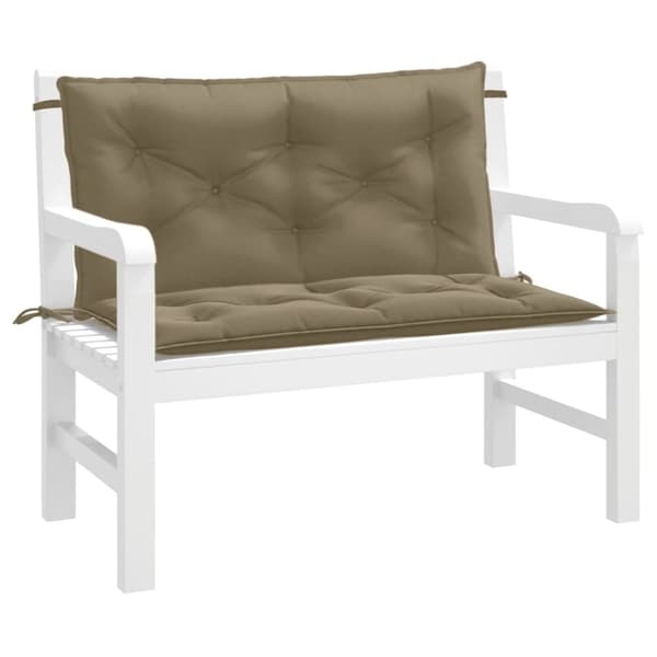 vidaXL hynder til havebænk 2 stk. 100x50x7 cm stof meleret gråbrun