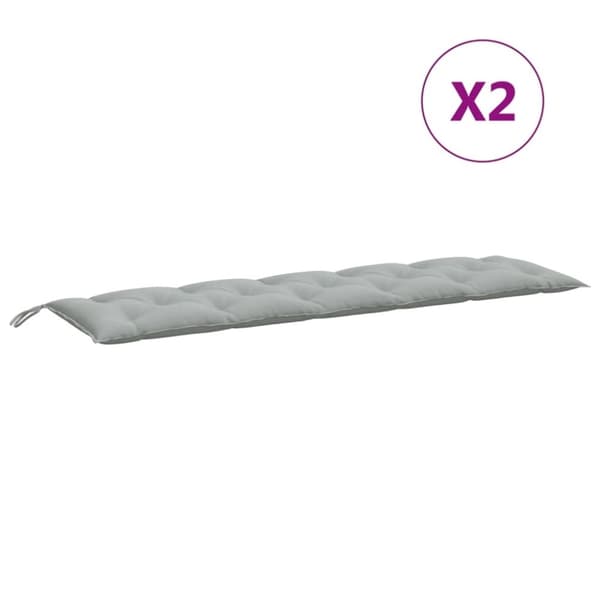 vidaXL hynder til havebænk 2 stk. 180x50x7 cm stof meleret lysegrå