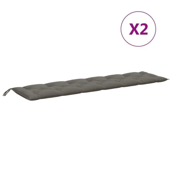 vidaXL Bänkdyna 2 st melerad mörkgrå 200x50x7 cm tyg