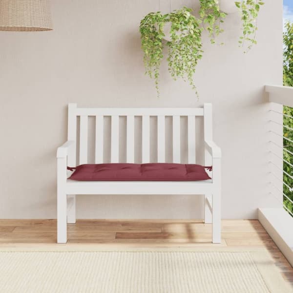 vidaXL Bänkdyna melerad vinröd 100x50x7 cm tyg