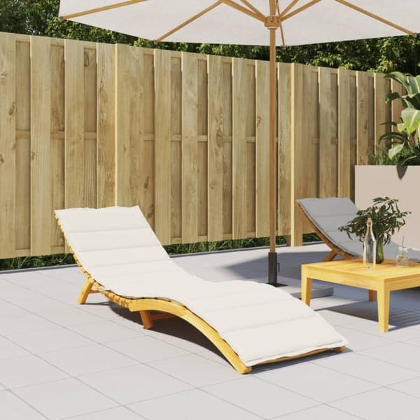 vidaXL Solsängsdyna melerad gräddvit 200x50x4 cm tyg