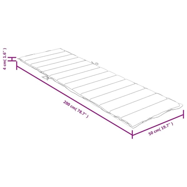 vidaXL Solsängsdyna melerad gräddvit 200x50x4 cm tyg