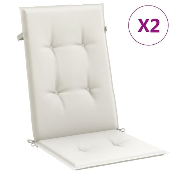vidaXL stolehynder med høj ryg 2 stk. 120x50x4 cm stof cremefarvet