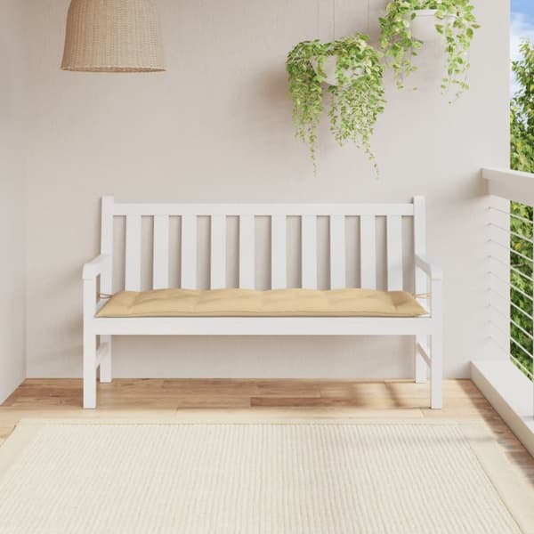 vidaXL Bänkdyna melerad beige 150x50x7 cm tyg