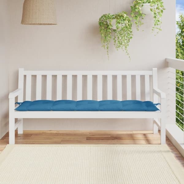 vidaXL Bänkdyna melerad blå 180x50x7 cm tyg