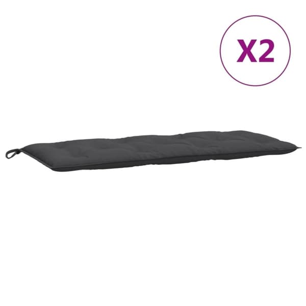 vidaXL hynder til havebænk 2 stk. 120x50x7 cm stof meleret antracitgrå