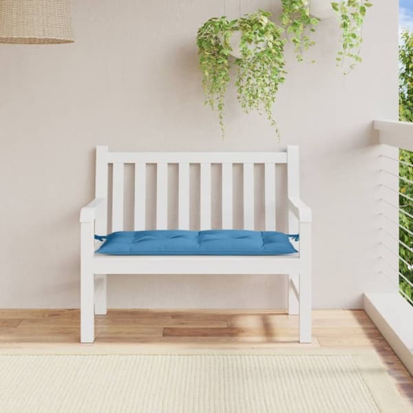 vidaXL Bänkdyna melerad blå 100x50x7 cm tyg