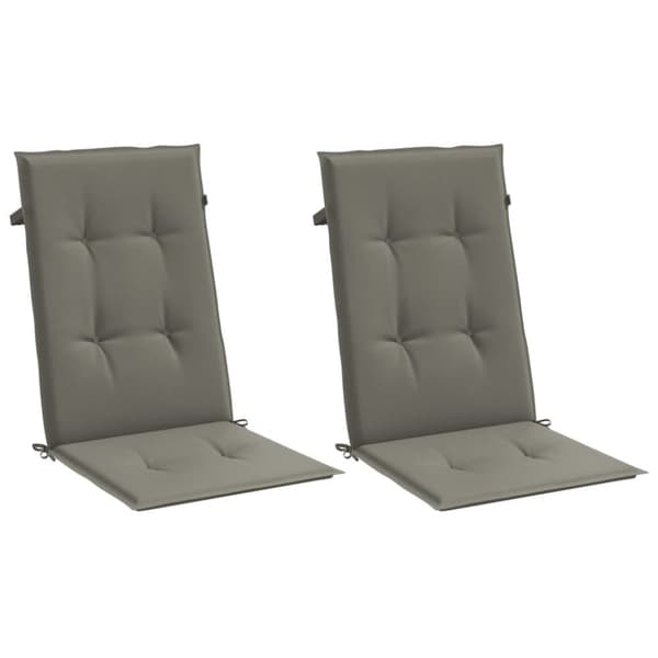 vidaXL Stolsdynor högt ryggstöd 2 st melerad mörkgrå 120x50x4 cm tyg