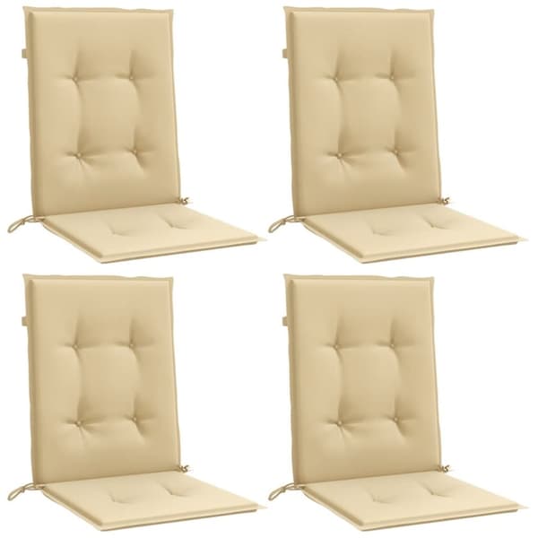 vidaXL stolehynder med lav ryg 4 stk. 100x50x4 cm stof beige