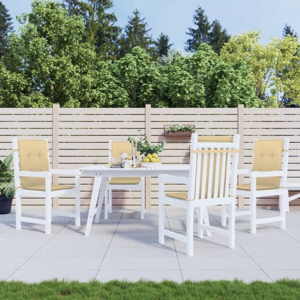 vidaXL stolehynder med lav ryg 4 stk. 100x50x4 cm stof beige