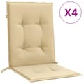 Miniatyrbillede 2 af 10: vidaXL stolehynder med lav ryg 4 stk. 100x50x4 cm stof beige