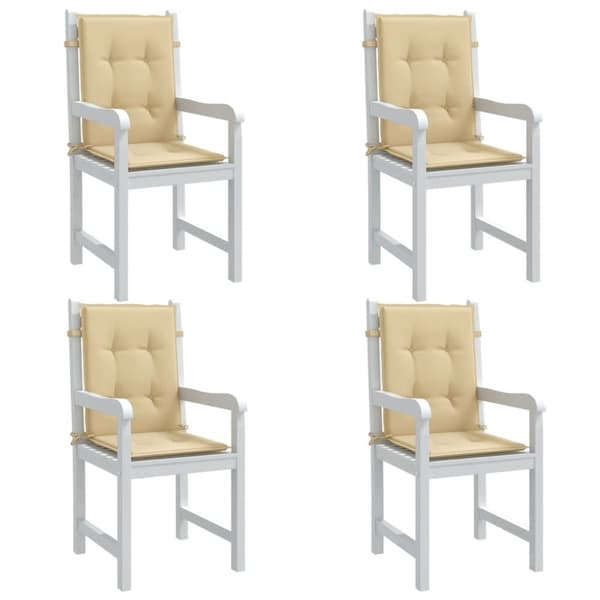 vidaXL stolehynder med lav ryg 4 stk. 100x50x4 cm stof beige