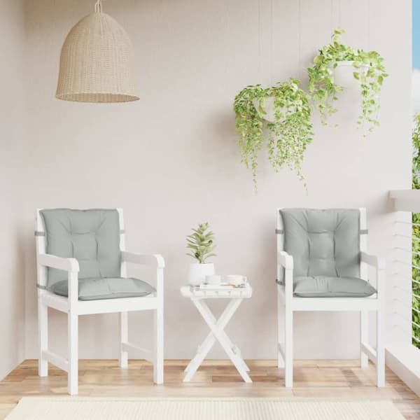 vidaXL Stolsdynor lågt ryggstöd 2 st melerad ljusgrå 100x50x7 cm tyg