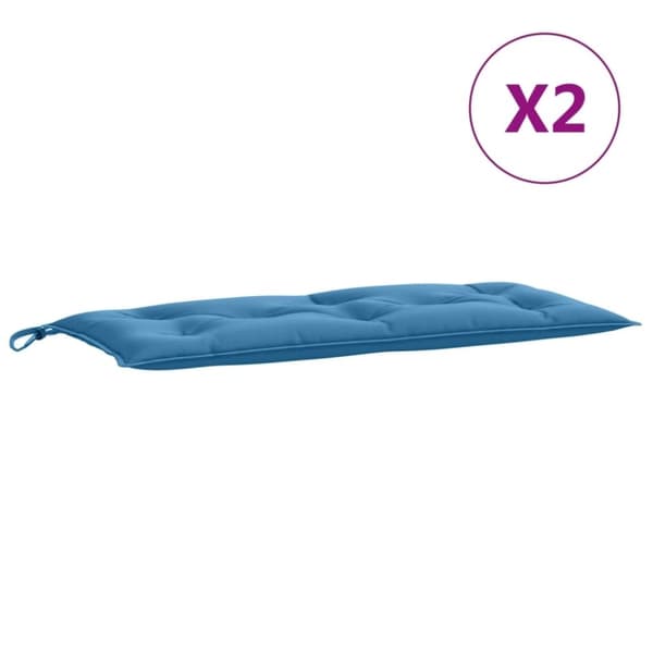 vidaXL hynder til havebænk 2 stk. 100x50x7 cm stof meleret blå