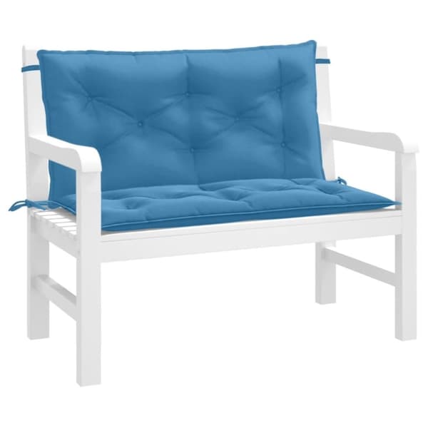 vidaXL hynder til havebænk 2 stk. 100x50x7 cm stof meleret blå