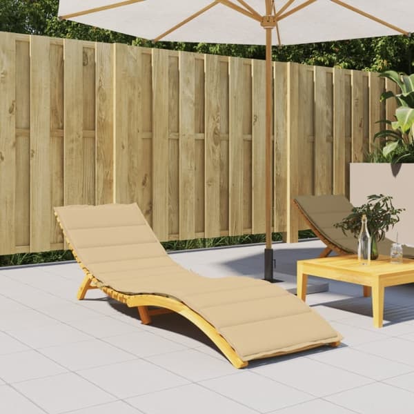 vidaXL Solsängsdyna melerad beige 200x60x4 cm tyg