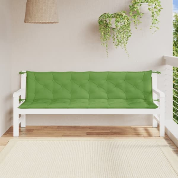vidaXL hynder til havebænk 2 stk. 200x50x7 cm stof meleret grøn
