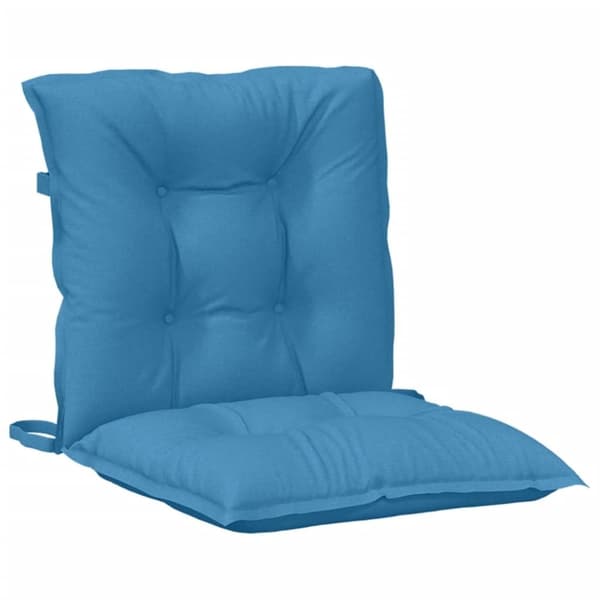 vidaXL Stolsdynor lågt ryggstöd 6 st melerad blå 100x50x7 cm tyg