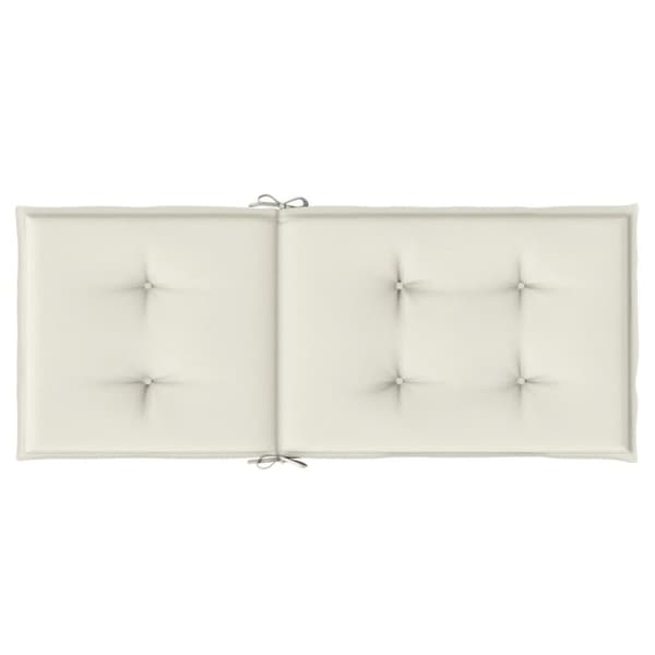 vidaXL Stolsdynor högt ryggstöd 6 st melerad gräddvit 120x50x4 cm tyg