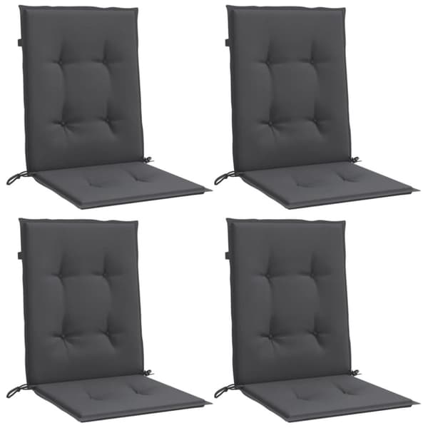 vidaXL Stolsdynor lågt ryggstöd 4 st melerad antracit 100x50x4 cm tyg