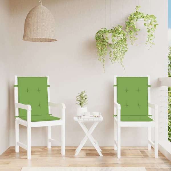 vidaXL stolehynder med lav ryg 2 stk. 100x50x4 cm stof grøn