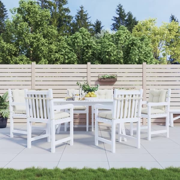 vidaXL Stolsdynor lågt ryggstöd 6 st melerad gräddvit 100x50x7 cm tyg