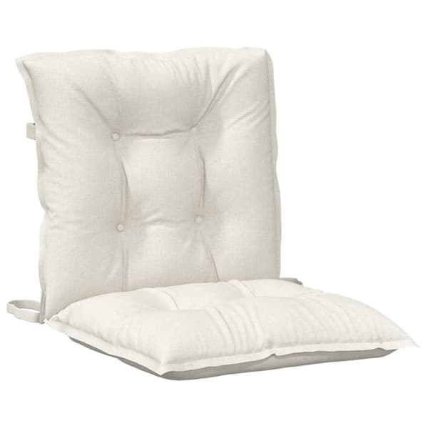 vidaXL Stolsdynor lågt ryggstöd 6 st melerad gräddvit 100x50x7 cm tyg