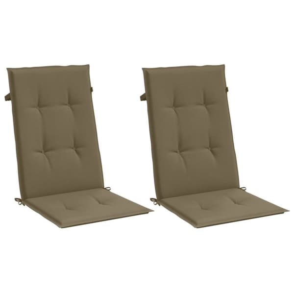 vidaXL Stolsdynor högt ryggstöd 2 st melerad taupe 120x50x4 cm tyg