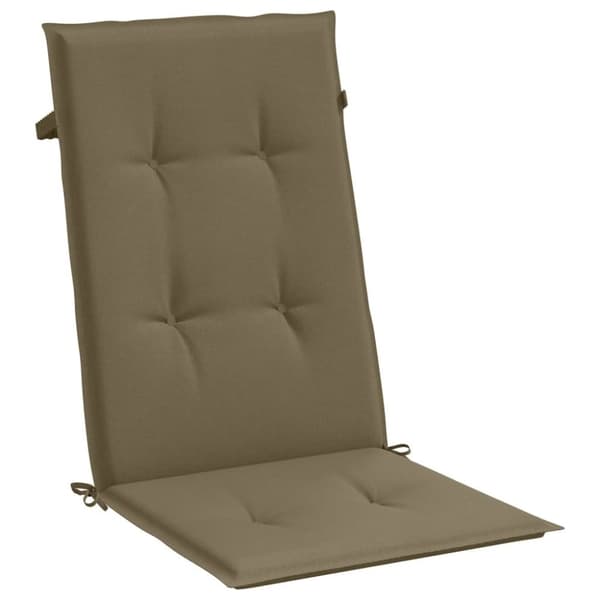 vidaXL Stolsdynor högt ryggstöd 2 st melerad taupe 120x50x4 cm tyg