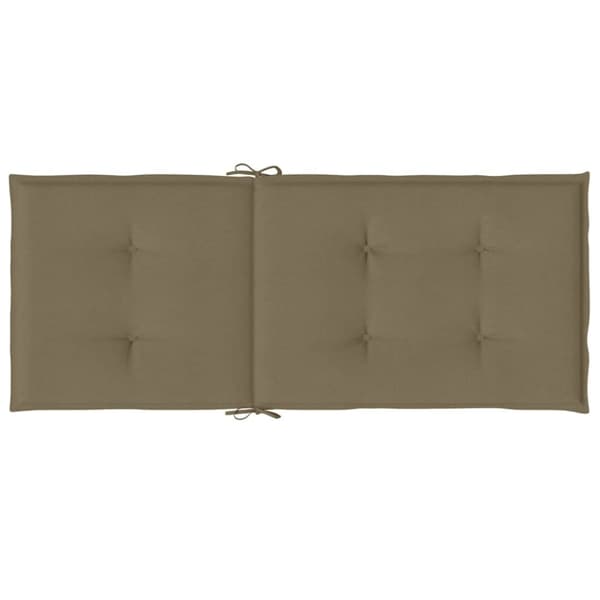 vidaXL Stolsdynor högt ryggstöd 2 st melerad taupe 120x50x4 cm tyg