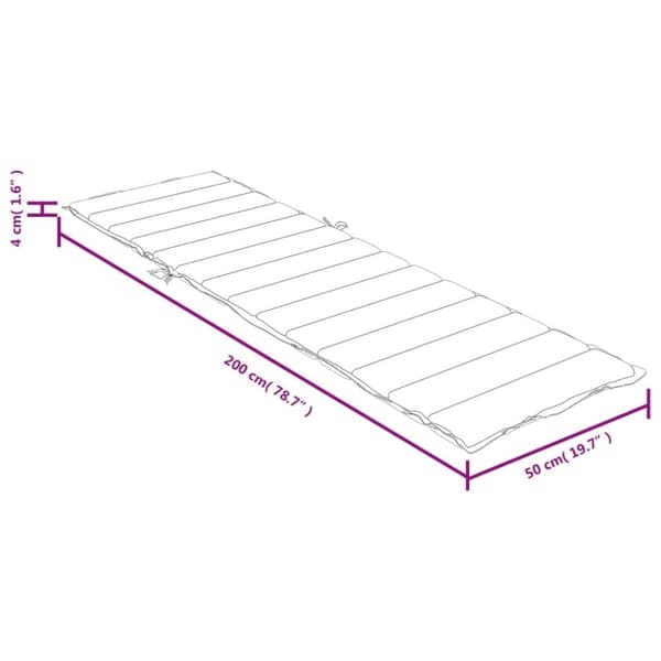 vidaXL Solsängsdyna melerad antracit 200x50x4 cm tyg