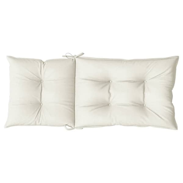 vidaXL Stolsdynor högt ryggstöd 4 st melerad gräddvit 120x50x7 cm tyg