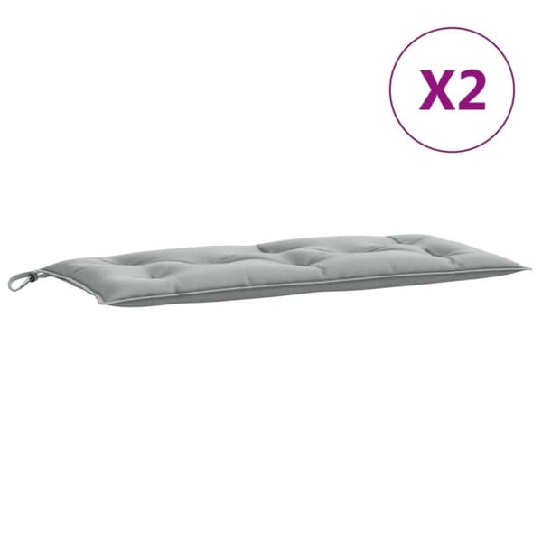 vidaXL Bänkdyna 2 st melerad ljusgrå 100x50x7 cm tyg