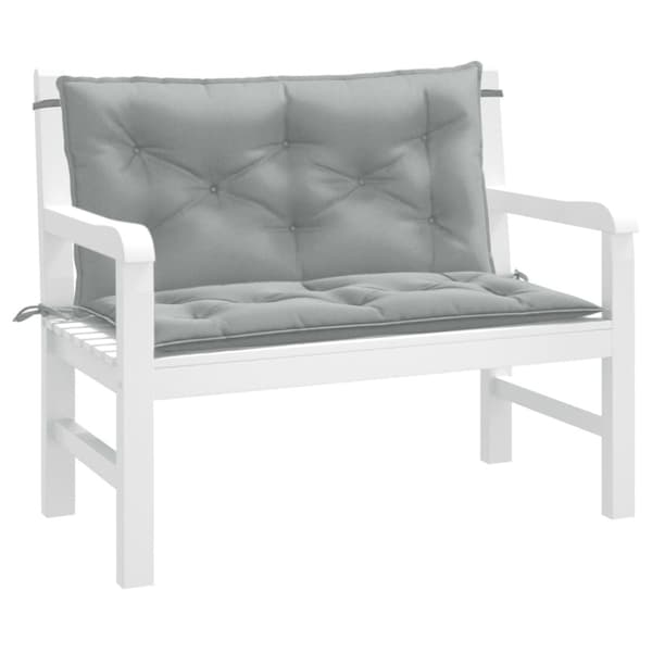 vidaXL Bänkdyna 2 st melerad ljusgrå 100x50x7 cm tyg