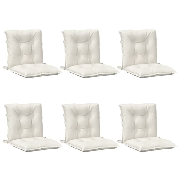vidaXL stolehynder med lav ryg 6 stk. 100x50x7 cm stof cremefarvet